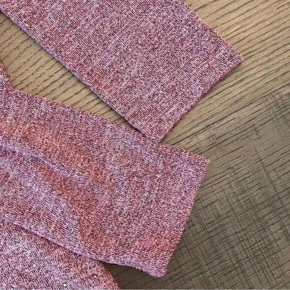 Vocal Lightweight Heathered Plum Long Sleeve Hooded Top with Small Studs - Picture 5 of 10